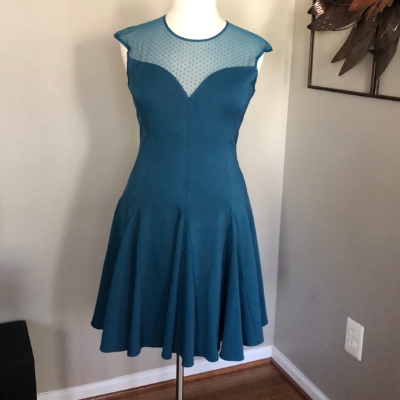 halston heritage fit and flare dress